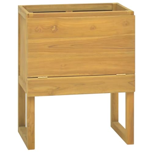 Massiver Teakholz Badezimmerschrank mit Stauraum - Robuster Badezimmerschrank aus massivem Teakholz, langlebig und witterungsbeständig mit elegantem Design für von ROMHZKS