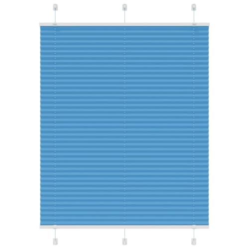 Plissee Blau 105x100 cm Stoffbreite 104,4 cm Polyester Moderner Sonnenschutz und Sichtschutz für Zuhause von ROMHZKS
