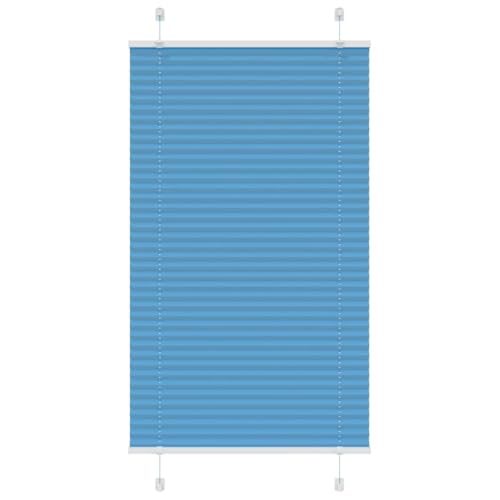Plissee Blau 75x100 cm Stoffbreite 74,4 cm Polyester Moderner Sonnenschutz und Sichtschutz für Zuhause von ROMHZKS