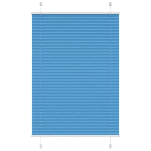 Plissee Blau 85x100 cm Stoffbreite 84,4 cm Polyester Moderner Sonnenschutz und Sichtschutz für Zuhause von ROMHZKS