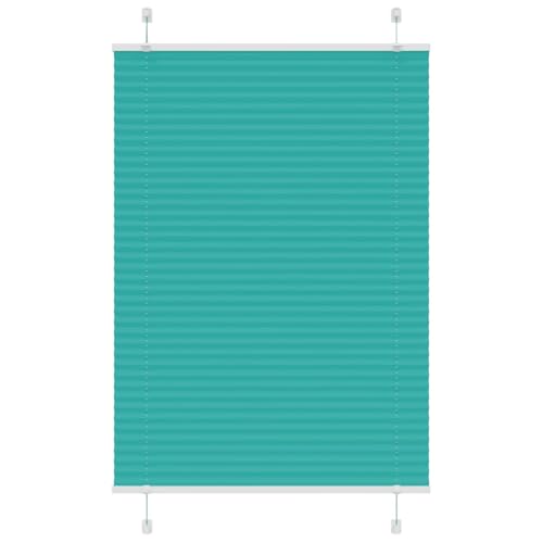 Plissee Petrolgrün 85x150 cm Stoffbreite 84,4 cm Polyester Moderner Sonnenschutz und Sichtschutz für Zuhause von ROMHZKS