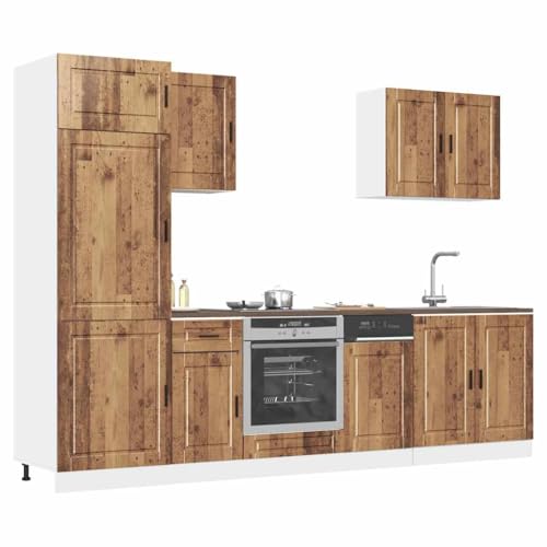 ROMHZKS 7-TLG. Küchenschrank-Set Porto Altholz-Optik Holzwerkstoff 7-teilige Küchenzeile mit Stauraum, Holzwerkstoff Schränke verstellbare Füße ROMHZKS 7-TLG. Küchenschrank-Set Porto Altholz-Optik Holzwerkstoff 7-teilige Küchenzeile mit Stauraum, Holzwerkstoff Schränke verstellbare Füße von ROMHZKS