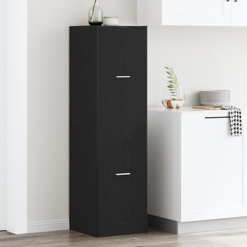 ROMHZKS Apothekerschrank aus Eichenholz mit 4 verstellbaren Regalen, moderner Stauraum für Büro und Zuhause, 40x41x144,5 cm von ROMHZKS