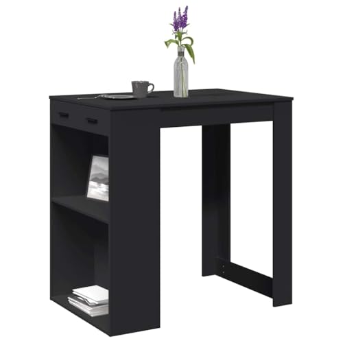 ROMHZKS Bartisch Schwarz Pflegeleichter Tisch Esszimmertisch für Innenraum 102x70x103,5 cm Holzwerkstoff ROMHZKS Bartisch Schwarz Pflegeleichter Tisch Esszimmertisch für Innenraum 102x70x103,5 cm Holzwerkstoff von ROMHZKS
