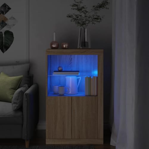 ROMHZKS Beistellschrank mit RGB LED Beleuchtung und Glasablage - Moderner Sideboard Schrank mit verstecktem Stauraum für Wohnzimmer ROMHZKS Beistellschrank mit RGB LED Beleuchtung und Glasablage - Moderner Sideboard Schrank mit verstecktem Stauraum für Wohnzimmer von ROMHZKS