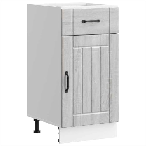 ROMHZKS Küchen-Unterschrank Lucca Grau Sonoma Holzwerkstoff Ofenunterschrank mit großem Stauraum und verstellbaren Füßen für Küche ROMHZKS Küchen-Unterschrank Lucca Grau Sonoma Holzwerkstoff Ofenunterschrank mit großem Stauraum und verstellbaren Füßen für Küche von ROMHZKS