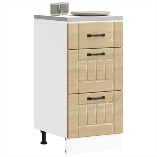 ROMHZKS Küchen-Unterschrank Lucca Sonoma-Eiche Holzwerkstoff Ofenunterschrank mit großem Stauraum und verstellbaren Füßen für Küche von ROMHZKS