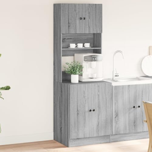 ROMHZKS Küchenschrank Grau Sonoma Rustikaler Wandschrank mit Regalen für Küche und Flur, Stauraum Lösung 60x50x180 cm Holzwerkstoff ROMHZKS Küchenschrank Grau Sonoma Rustikaler Wandschrank mit Regalen für Küche und Flur, Stauraum Lösung 60x50x180 cm Holzwerkstoff von ROMHZKS