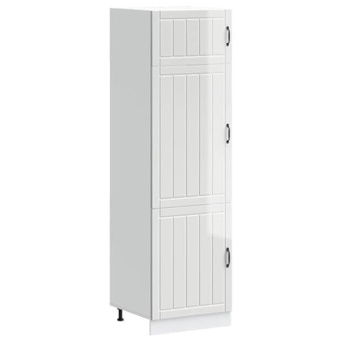 ROMHZKS Küchenschrank Lucca Hochglanz-Weiß Holzwerkstoff Ofenunterschrank mit großem Stauraum und verstellbaren Füßen für Küche von ROMHZKS