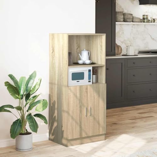 ROMHZKS Küchenschrank Sonoma-Eiche Aufbewahrungsschrank für Küchenutensilien mit offenen Fächern und Türen 57x41,5x131,5 cm Holzwerkstoff ROMHZKS Küchenschrank Sonoma-Eiche Aufbewahrungsschrank für Küchenutensilien mit offenen Fächern und Türen 57x41,5x131,5 cm Holzwerkstoff von ROMHZKS