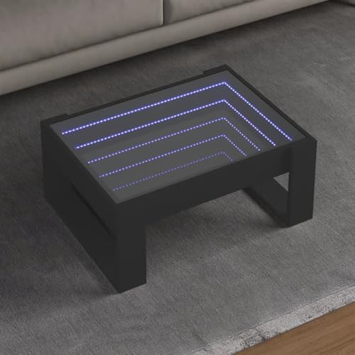 ROMHZKS LED Infinity Spiegel Couchtisch mit RGB Beleuchtung, Beistelltisch Kaffeetisch aus Holzwerkstoff für Wohnzimmer Schlafzimmer ROMHZKS LED Infinity Spiegel Couchtisch mit RGB Beleuchtung, Beistelltisch Kaffeetisch aus Holzwerkstoff für Wohnzimmer Schlafzimmer von ROMHZKS