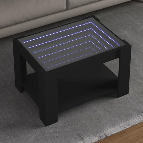ROMHZKS LED Infinity Spiegel Couchtisch mit RGB Beleuchtung, Beistelltisch aus Holzwerkstoff für Wohnzimmer und Schlafzimmer ROMHZKS LED Infinity Spiegel Couchtisch mit RGB Beleuchtung, Beistelltisch aus Holzwerkstoff für Wohnzimmer und Schlafzimmer von ROMHZKS