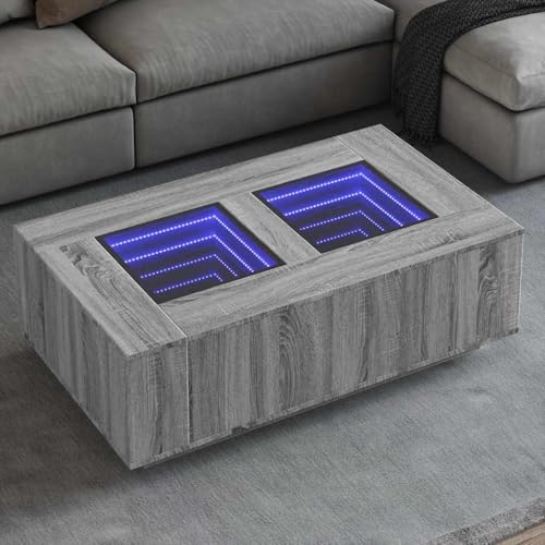 ROMHZKS LED Infinity Spiegel Couchtisch mit RGB Beleuchtung, Beistelltisch mit personalisierbaren Lichtmodi für Wohnzimmer und Schlafzimmer ROMHZKS LED Infinity Spiegel Couchtisch mit RGB Beleuchtung, Beistelltisch mit personalisierbaren Lichtmodi für Wohnzimmer und Schlafzimmer von ROMHZKS