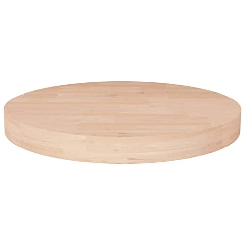 ROMHZKS Runde Tischplatte Ø40x4 cm Unbehandeltes Massivholz Eiche Naturholztafel Küchentischplatte Echtholzplatte für Schreibtisch Wohnzimmer von ROMHZKS