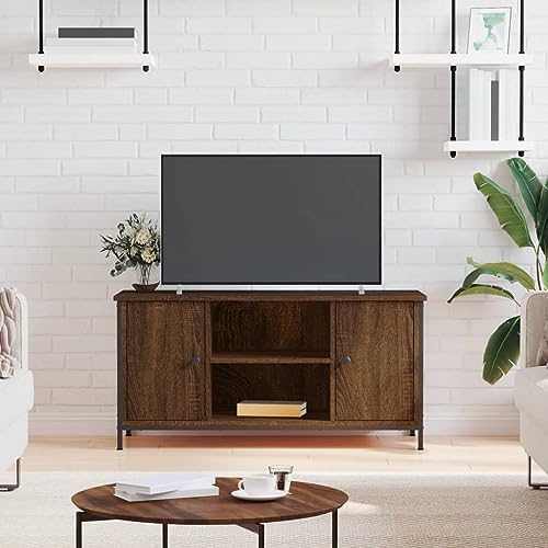 ROMHZKS TV-Schrank Braun Eichen-Optik tv Cabinet tv Regal lowboard Couchtisch 100x40x50 cm Holzwerkstoff von ROMHZKS