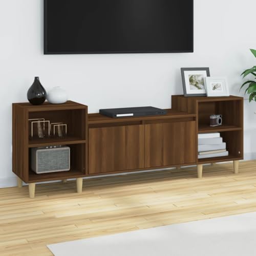 ROMHZKS TV-Schrank Braun Eichen-Optik tv unterschrank Sideboard Wohnzimmer HiFi Rack tv Bank 160x35x55 cm Holzwerkstoff von ROMHZKS