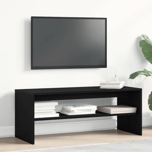 ROMHZKS TV-Schrank Schwarz Eichen-Optik Fernseher Tisch tv Board tv ständer hängeschrank 100x40x40 cm Holzwerkstoff ROMHZKS TV-Schrank Schwarz Eichen-Optik Fernseher Tisch tv Board tv ständer hängeschrank 100x40x40 cm Holzwerkstoff von ROMHZKS