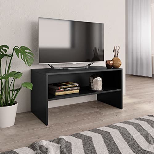 ROMHZKS TV-Schrank Schwarz Sideboard Wohnzimmer Fernsehtisch Fernsehschrank lowboard 80x40x40 cm Holzwerkstoff von ROMHZKS