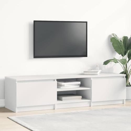 ROMHZKS TV-Schrank Weiß Konsolentisch mit Schubladen tv Board HiFi Rack tv unterschrank 140×40×35,5 cm Holzwerkstoff von ROMHZKS