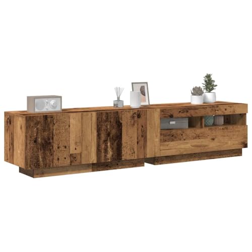 ROMHZKS TV-Schrank mit LED-Leuchten Altholz-Optik tv ständer wohnzimmerschrank hängeschrank Couchtisch 180x35x40 cm ROMHZKS TV-Schrank mit LED-Leuchten Altholz-Optik tv ständer wohnzimmerschrank hängeschrank Couchtisch 180x35x40 cm von ROMHZKS