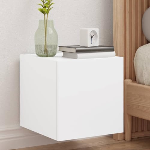 ROMHZKS TV-Wandschrank mit LED-Leuchten Weiß Fernseher Schrank tv Bank lowboard tv Cabinet 30,5x35x30 cm von ROMHZKS