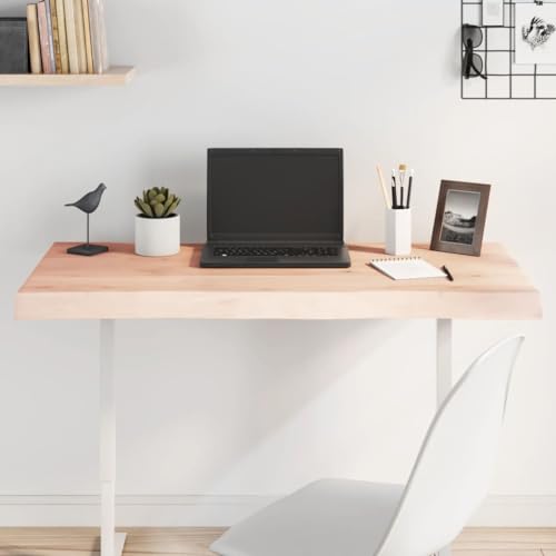 ROMHZKS Tischplatte 100x60x(2-4) cm Massivholz Unbehandelt Baumkante Küchentischplatte Holzplatte für Möbelbau Massivholztafel für Schreibtisch Arbeitsplatte von ROMHZKS