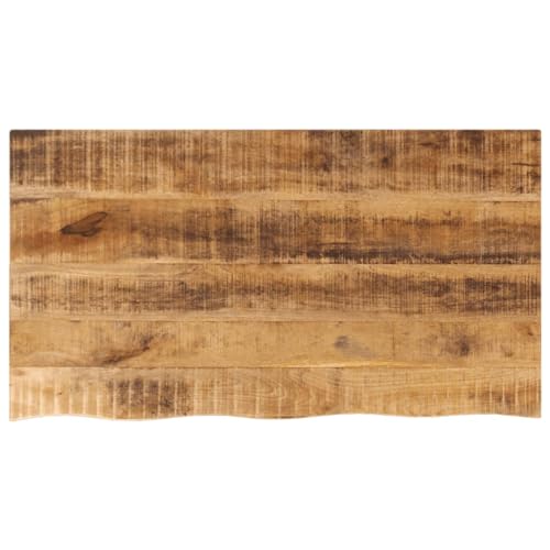 ROMHZKS Tischplatte 100x60x2,5 cm Baumkante Massivholz Raues Mangoholz Rustikale Platte Massivholzplatte DIY Holzprojekte für Wohnzimmer Esstisch von ROMHZKS