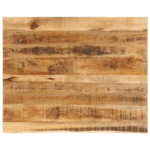ROMHZKS Tischplatte 100x80x2,5 cm Baumkante Massivholz Raues Mangoholz Bauholzplatte Esstischplatte aus Holz DIY Holzprojekte für Esstisch Arbeitsplatte von ROMHZKS