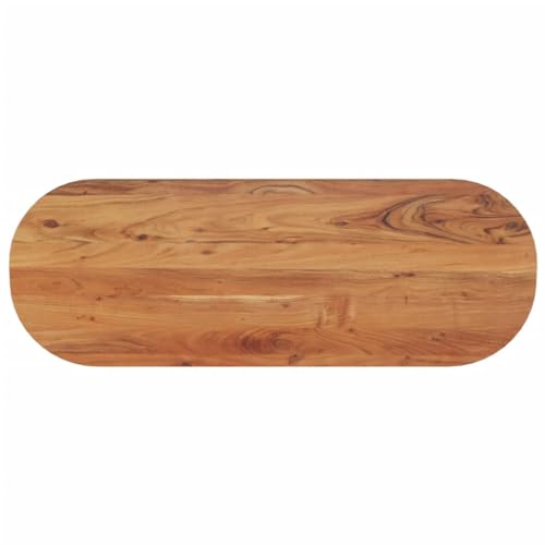 ROMHZKS Tischplatte 110x40x2,5 cm Oval Massivholz Akazie Esstischplatte Holz Massivholzplatte Naturholz Tischplatte für Arbeitsplatte Esstisch von ROMHZKS