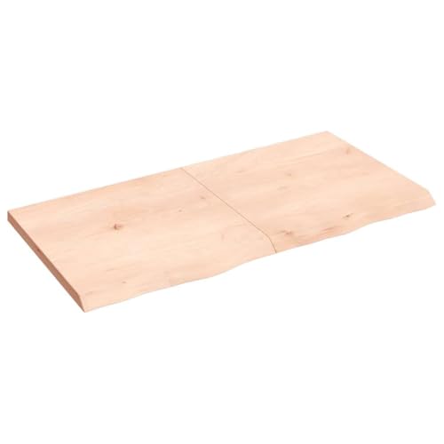 ROMHZKS Tischplatte 120x60x(2-4) cm Massivholz Eiche Unbehandelt Massivholzplatte Esstischplatte aus Holz DIY Holzprojekte für Arbeitsplatte Esstisch von ROMHZKS
