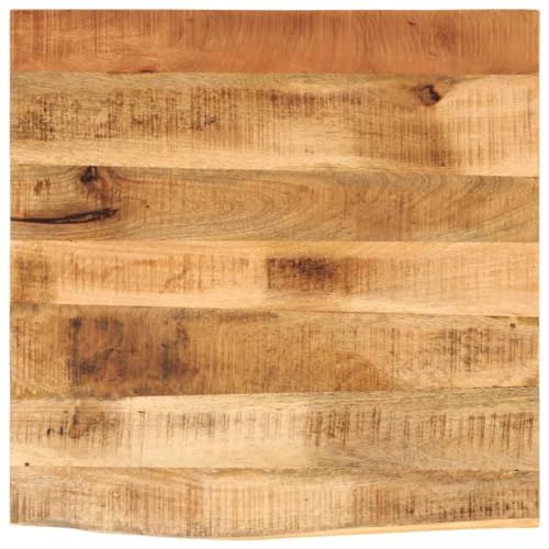 ROMHZKS Tischplatte 40x40x2,5 cm Baumkante Massivholz Raues Mangoholz Holztafel Rustikale Platte Naturholztafel für Esstisch Küche von ROMHZKS