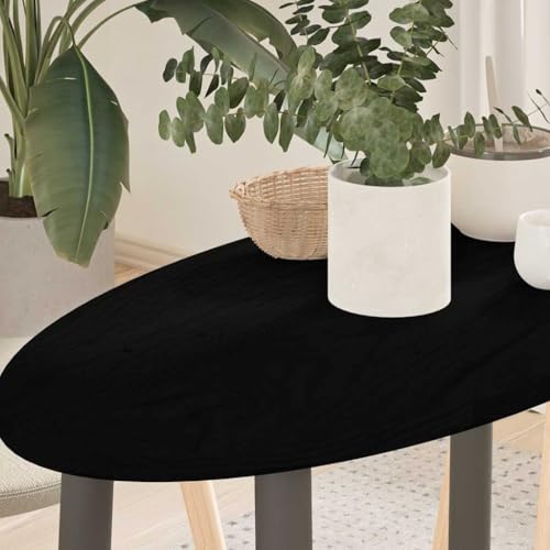 ROMHZKS Tischplatte Dunkelbraun 80x40x2 cm Massivholz Eiche Oval Holzplatte für Möbelbau Wohnzimmertischplatte Rustikale Tischplatte für Arbeitsplatte Esstisch von ROMHZKS