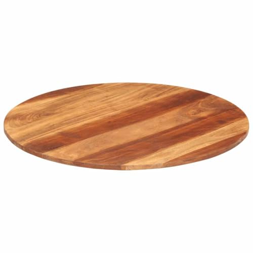 ROMHZKS Tischplatte Massivholz Akazie Rund 15-16 mm 70 cm Holztischplatte Tischlerplatte Rustikale Platte für Schreibtisch Wohnzimmer von ROMHZKS