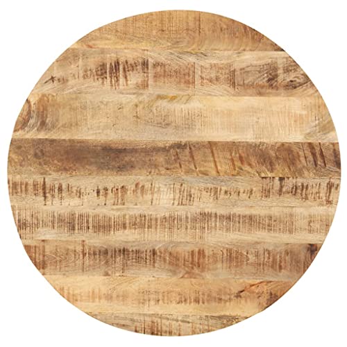 ROMHZKS Tischplatte Massivholz Mango Rund 25-27 mm 70 cm Rustikale Tischplatte Bauholzplatte Holztafel für Wohnzimmer Schreibtisch von ROMHZKS