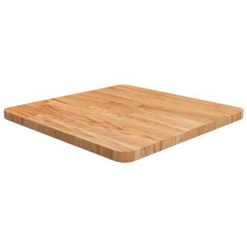 ROMHZKS Tischplatte Quadratisch Hellbraun 50x50x2,5cm Behandelte Eiche Naturholztafel Esstischplatte Holz Küchentischplatte für Schreibtisch Esstisch von ROMHZKS