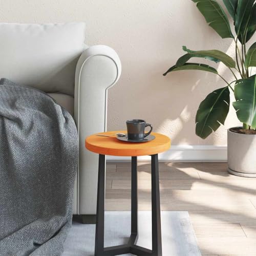 ROMHZKS Tischplatte Rund Wachsbraun Ø30x2,5 cm Massivholz Kiefer Naturholztafel Wohnzimmertischplatte Wohnzimmertischplatte für Arbeitsplatte Schreibtisch von ROMHZKS