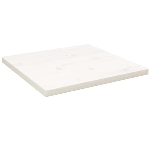 ROMHZKS Tischplatte Weiß 50x50x2,5 cm Massivholz Kiefer Quadratisch Naturholztafel Holztischplatte Rustikale Tischplatte für Schreibtisch Wohnzimmer von ROMHZKS