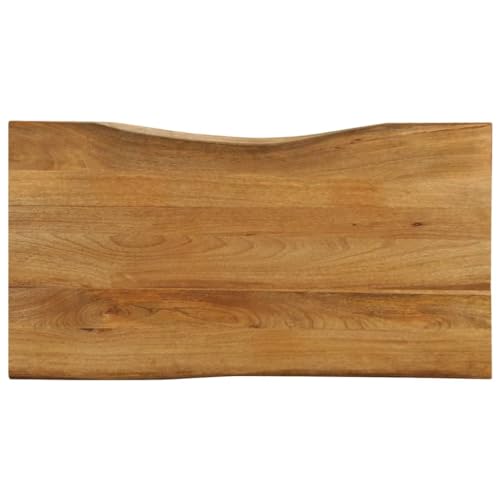 ROMHZKS Tischplatte mit Baumkante 100x60x2,5 cm Massivholz Mango Holztafel Echtholzplatte Esstischplatte aus Holz für Küche Esstisch von ROMHZKS