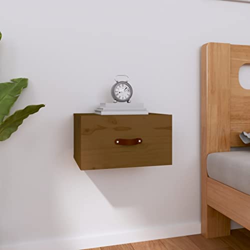 ROMHZKS Wand-Nachttisch aus massivem Kiefernholz mit Stauraum, stabile Oberplatte, platzsparendes Design für Schlafzimmer und Wohnbereich ROMHZKS Wand-Nachttisch aus massivem Kiefernholz mit Stauraum, stabile Oberplatte, platzsparendes Design für Schlafzimmer und Wohnbereich von ROMHZKS