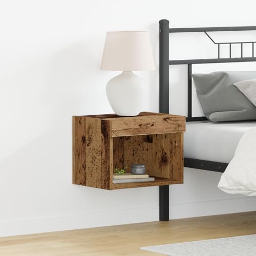 ROMHZKS Wandschrank mit LED-Leuchten Altholz Fernsehschrank lowboard tv Bank Sideboard Wohnzimmer 40x30x30 cm von ROMHZKS