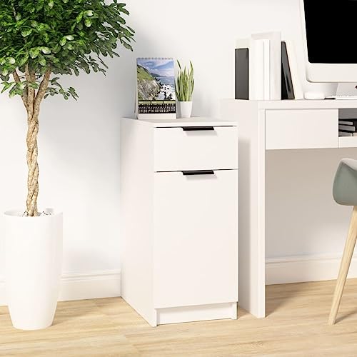 Schreibtischschrank mit Schublade und Fächern - Holzwerkstoff Büromöbel für Ordnung am Arbeitsplatz von ROMHZKS