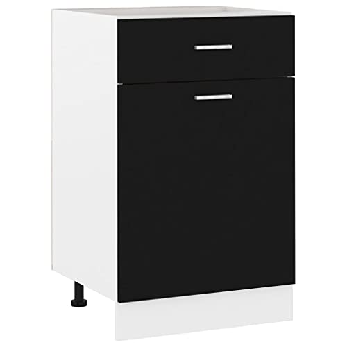 Schubunterschrank Lyon Schwarz Moderner Küchenschrank aus Eichenholz mit viel Stauraum und elegantem Design 50x46x81,5 cm Holzwerkstoff Schubunterschrank Lyon Schwarz Moderner Küchenschrank aus Eichenholz mit viel Stauraum und elegantem Design 50x46x81,5 cm Holzwerkstoff von ROMHZKS