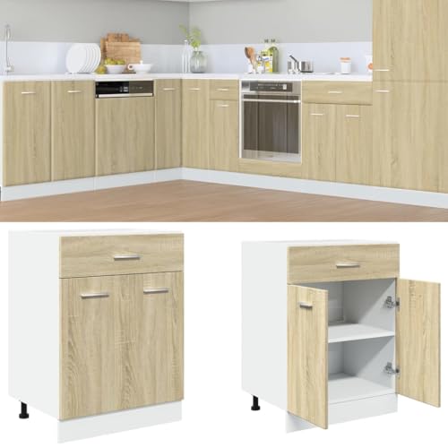 Schubunterschrank Lyon Sonoma-Eiche Moderner Küchenschrank aus Eichenholz mit viel Stauraum und elegantem Design 60x46x81,5 cm Holzwerkstoff Schubunterschrank Lyon Sonoma-Eiche Moderner Küchenschrank aus Eichenholz mit viel Stauraum und elegantem Design 60x46x81,5 cm Holzwerkstoff von ROMHZKS