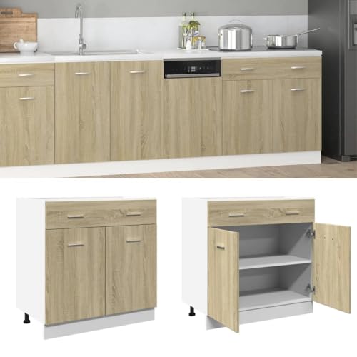 Schubunterschrank Lyon Sonoma-Eiche Moderner Küchenschrank aus Eichenholz mit viel Stauraum und elegantem Design 80x46x81,5 cm Holzwerkstoff Schubunterschrank Lyon Sonoma-Eiche Moderner Küchenschrank aus Eichenholz mit viel Stauraum und elegantem Design 80x46x81,5 cm Holzwerkstoff von ROMHZKS