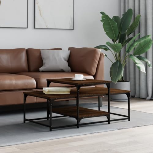 Stylischer Couchtisch aus Holzwerkstoff mit Metallgestell, robuster Beistelltisch mit Stauraum für Wohnzimmer Stylischer Couchtisch aus Holzwerkstoff mit Metallgestell, robuster Beistelltisch mit Stauraum für Wohnzimmer von ROMHZKS