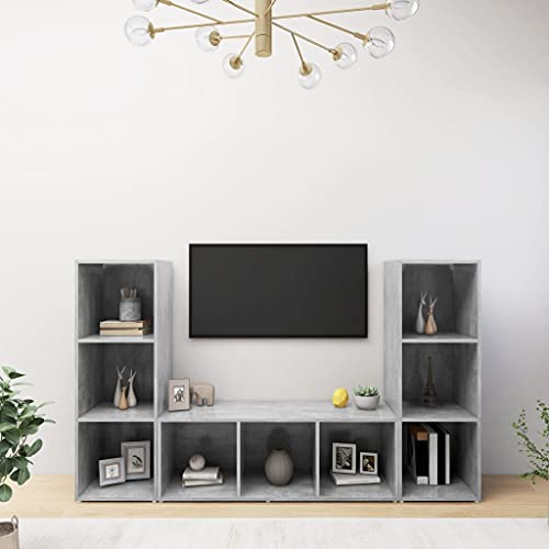 TV-Schränke 3 STK. Betongrau Sideboard hängend tv Bank tv Cabinet kommode 107x35x37 cm Holzwerkstoff TV-Schränke 3 STK. Betongrau Sideboard hängend tv Bank tv Cabinet kommode 107x35x37 cm Holzwerkstoff von ROMHZKS