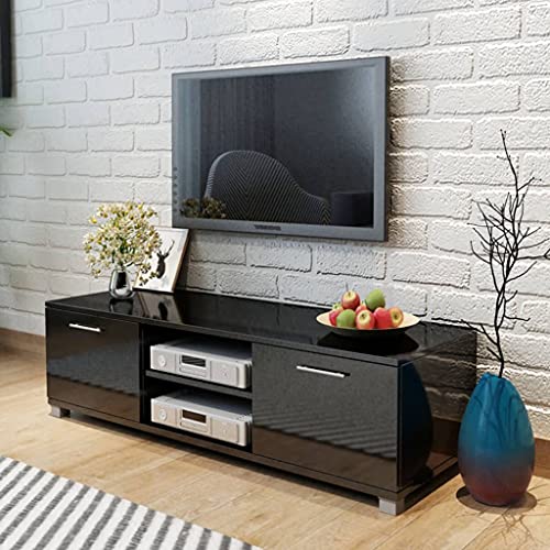 TV-Schrank Hochglanz-Schwarz tv ständer Konsolentisch mit Schubladen kommode lowboard 120x40,5x35 cm TV-Schrank Hochglanz-Schwarz tv ständer Konsolentisch mit Schubladen kommode lowboard 120x40,5x35 cm von ROMHZKS