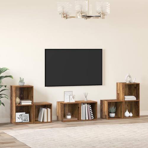 TV-Schrank Set mit Regal mit Speicher 6 pcs Altholz Holzwerkstoff tv Bank kommode Couchtisch Sideboard tv TV-Schrank Set mit Regal mit Speicher 6 pcs Altholz Holzwerkstoff tv Bank kommode Couchtisch Sideboard tv von ROMHZKS