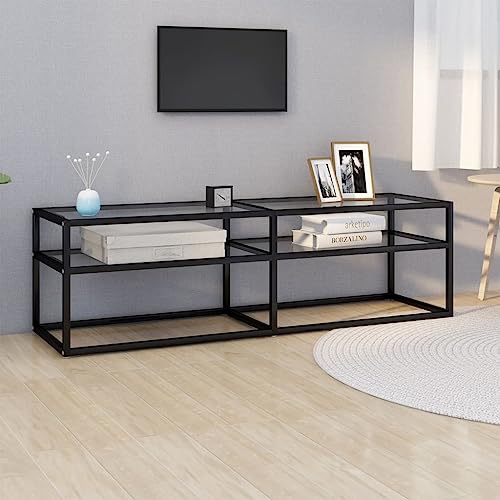 TV-Schrank Transparent tv Bank Sideboard tv kommode Sideboard Wohnzimmer 140x40x40,5 cm Hartglas von ROMHZKS
