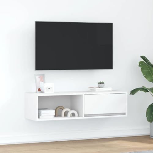 TV-Schrank Weiß Couchtisch kommode HiFi Rack Fernsehtisch 100x31x25,5 cm Holzwerkstoff von ROMHZKS